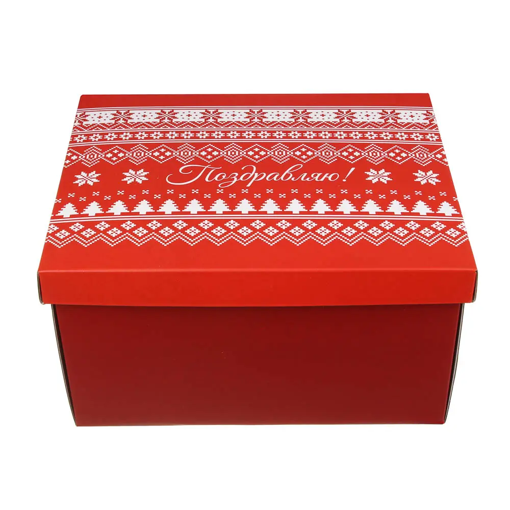 Коробка подарочная складная тм СНОУ БУМ Новый год, 31.2x25.6x16.1см, 4диз, картон - #5
