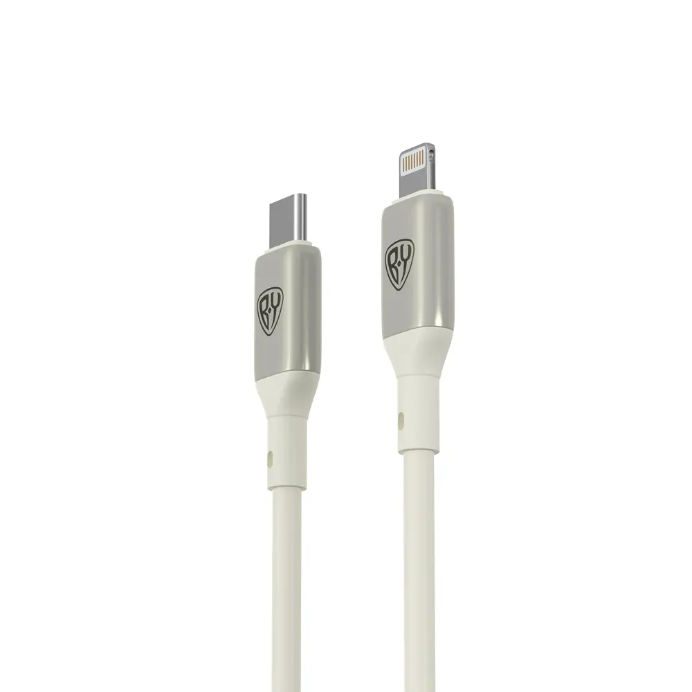 Кабель для зарядки Type C-iP BY Space Cable Pro, 2.4А, 1м, Быстрая зарядка, штекер металл, белый - #3