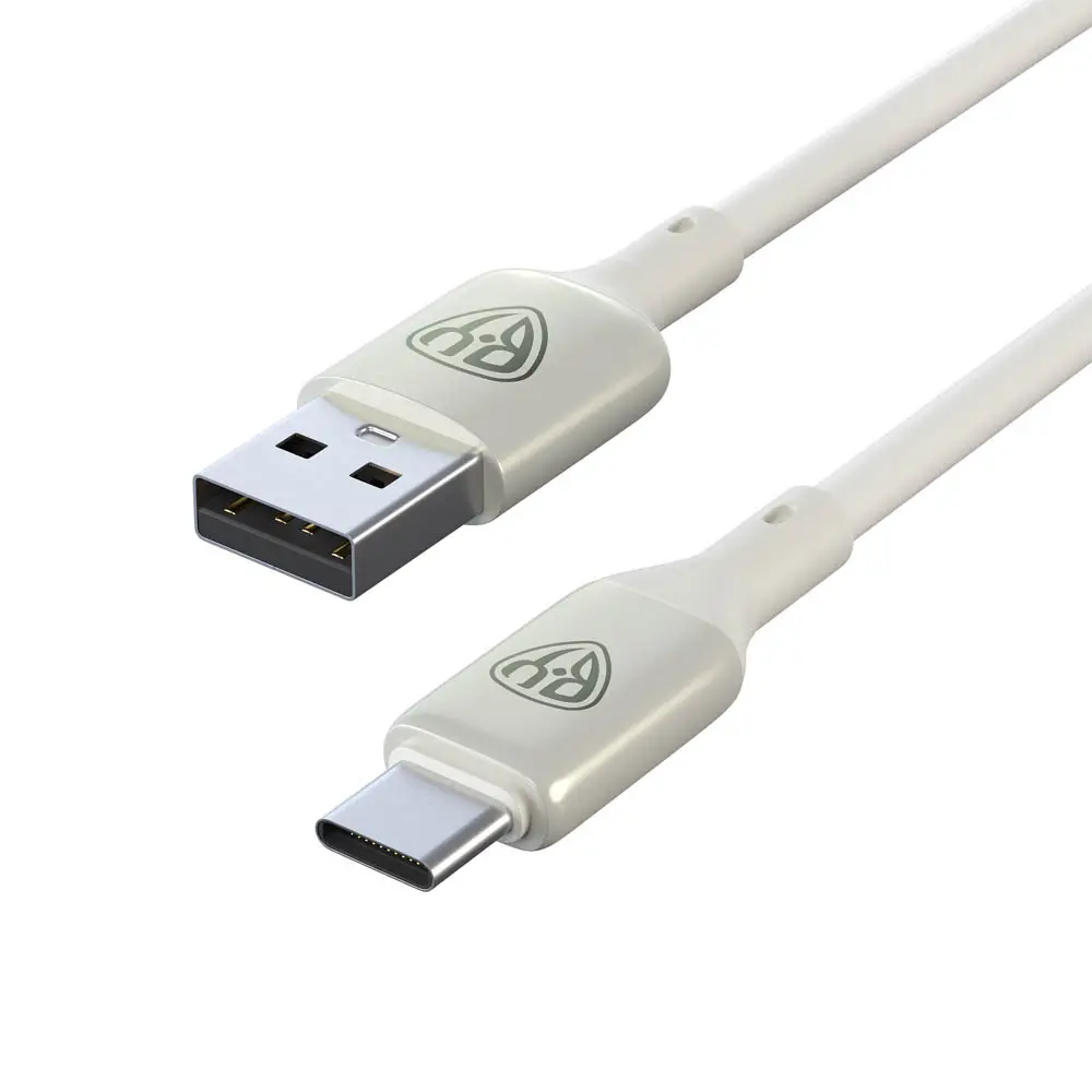 Кабель для зарядки USB(A)-Type C BY Space Cable Pro, 1м, Быстрая зарядка QC3.0, штекер металл, белый - #4