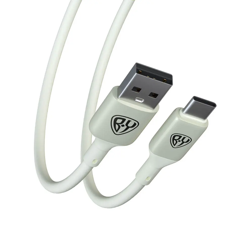 Кабель для зарядки USB(A)-Type C BY Space Cable Pro, 1м, Быстрая зарядка QC3.0, штекер металл, белый - #5