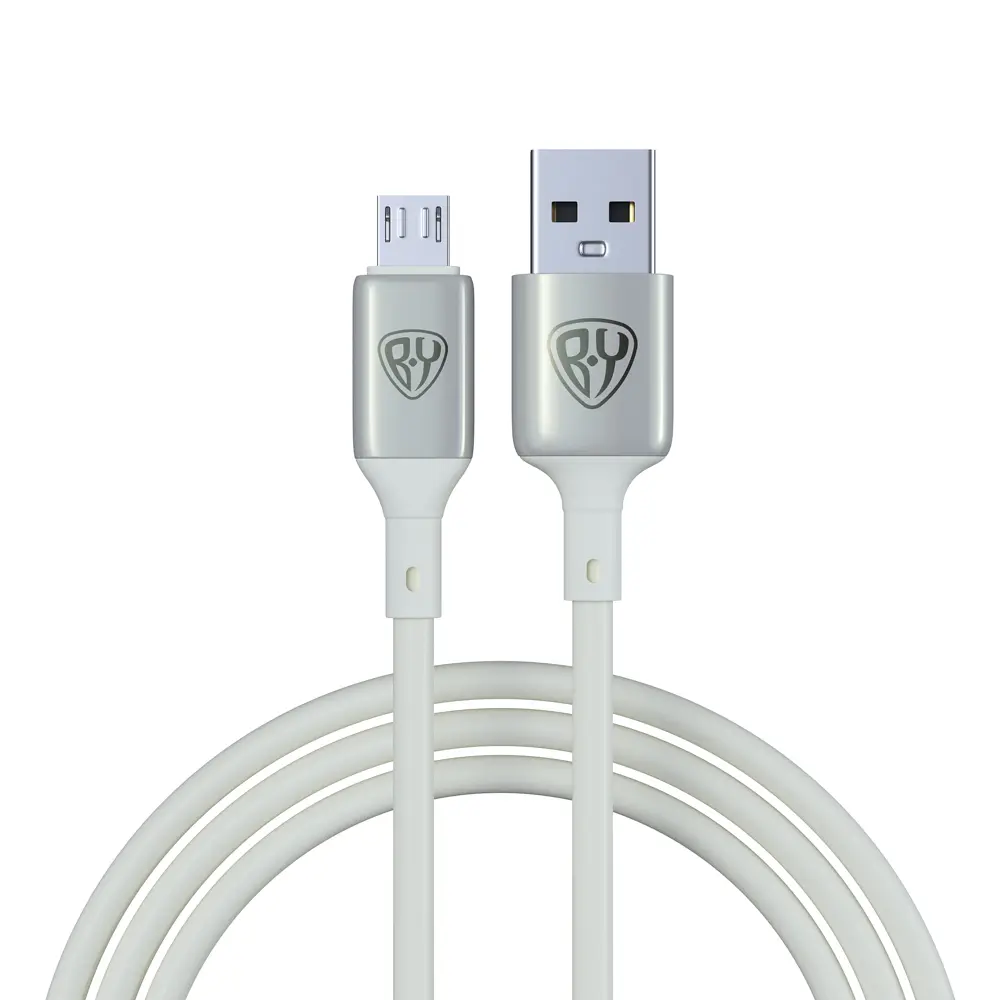 Кабель для зарядки USB(A)-microUSB BY Space Cable Pro, 1м, быстр зар QC3.0, штекер металл, белый - #1
