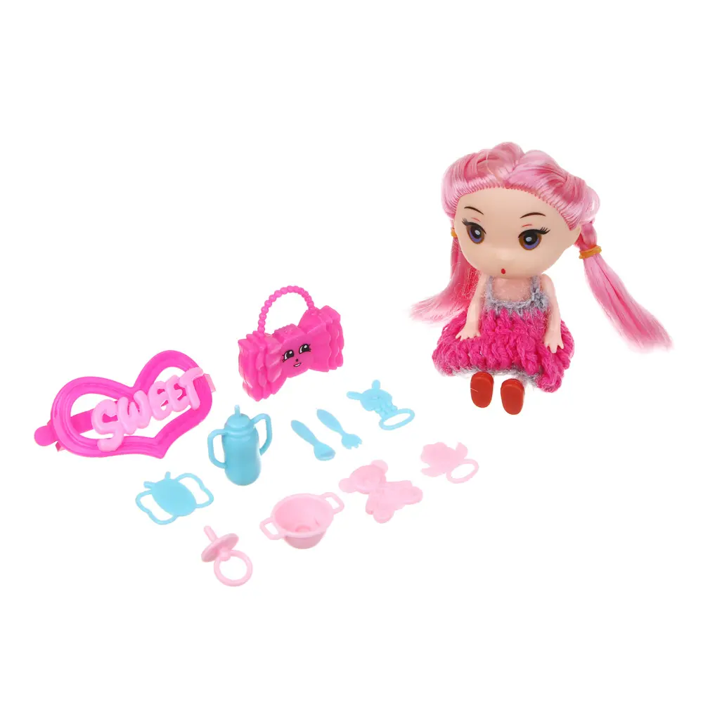 ИГРОЛЕНД Кукла 11 см с аксессуарами, PP, ABS, 21,5х4,5х16,5см, 3 дизайна - #3