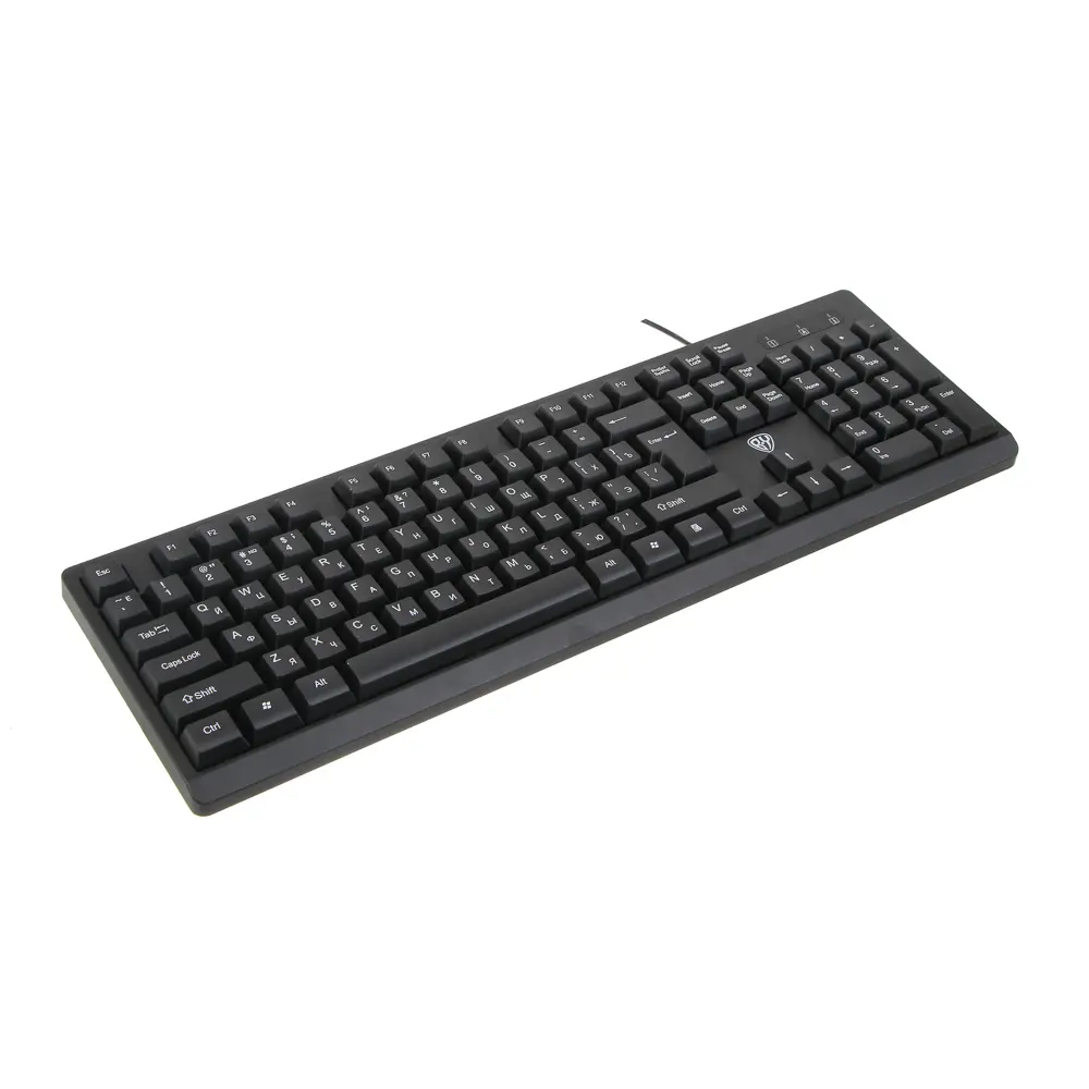 Клавиатура проводная BY PROMO, мембранная, 104кл., белая кириллица, USB, каб. 135см, черный - #3