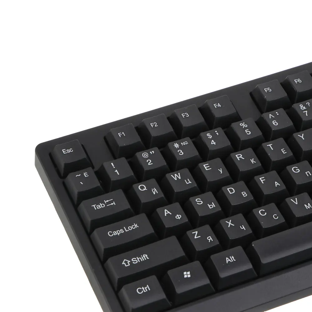 Клавиатура проводная BY PROMO, мембранная, 104кл., белая кириллица, USB, каб. 135см, черный - #4