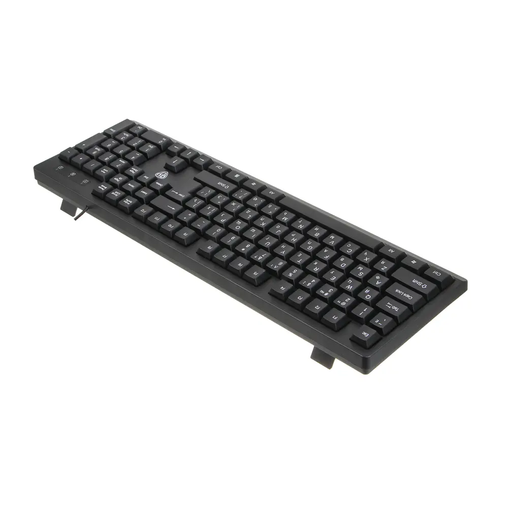 Клавиатура проводная BY PROMO, мембранная, 104кл., белая кириллица, USB, каб. 135см, черный - #7
