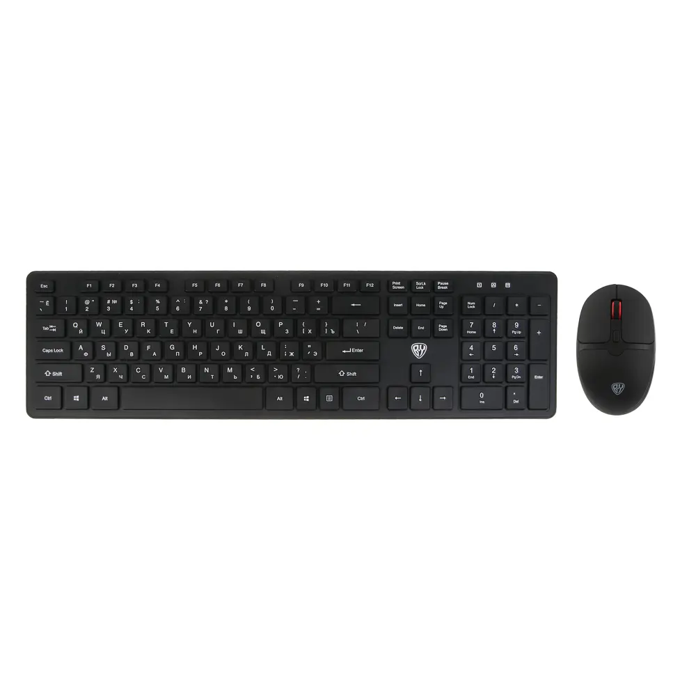 Набор беспроводная клавиатура и мышь BY Unikeys, 2.4GHz,4D, 104 кл., 1600DPI, 1xАА и 1xААА, чёрный - #1
