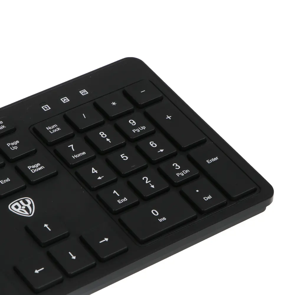 Набор беспроводная клавиатура и мышь BY Unikeys, 2.4GHz,4D, 104 кл., 1600DPI, 1xАА и 1xААА, чёрный - #6