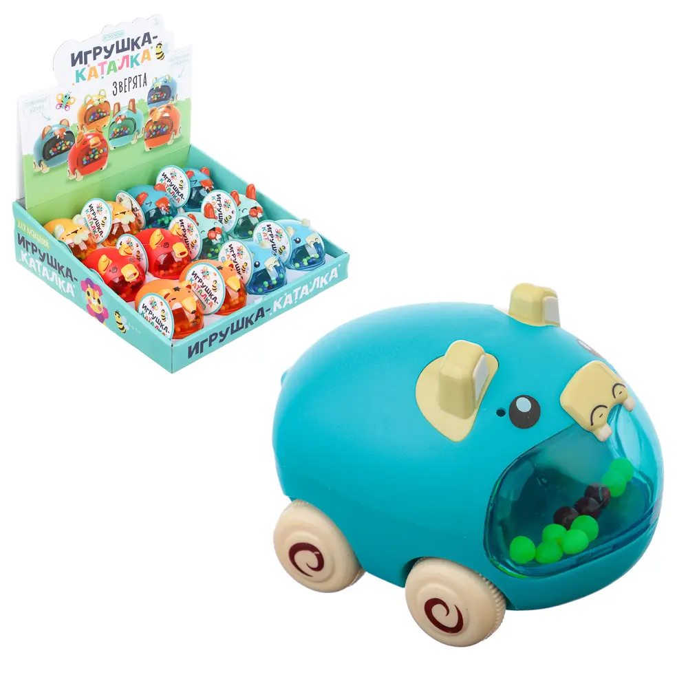 ИГРОЛЕНД Игрушка для малыша каталка "Зверята", 31х9х29см, ABS, 6 дизайнов - #2