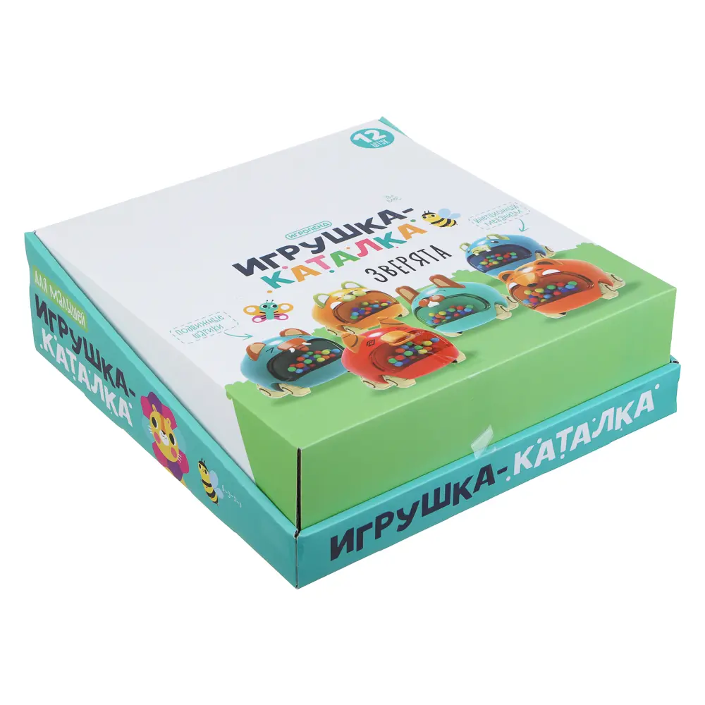 ИГРОЛЕНД Игрушка для малыша каталка "Зверята", 31х9х29см, ABS, 6 дизайнов - #9