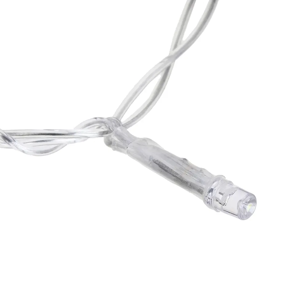 СНОУ БУМ Гирлянда эл. вьюн 10м, 100 LED, белый, пост. свеч., ПВХ прозр., коннектор, 220В, 351-767 - #2