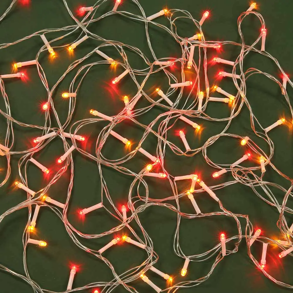 СНОУ БУМ Гирлянда эл. вьюн 9м, 100LED, красный+золотой, пост. свечение, ПВХ прозрачный, 220В - #1