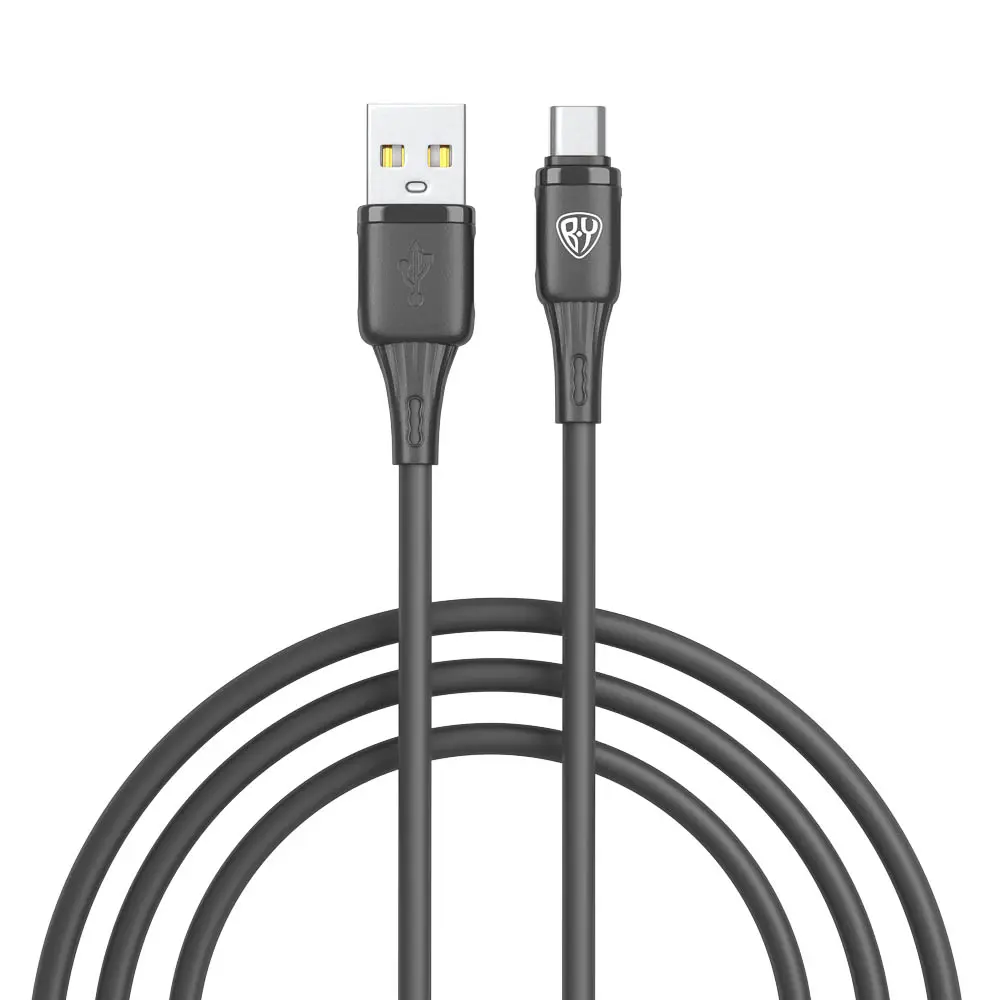 Кабель для зарядки USB(A)-Type C BY Twist, 36Вт, 1 м, 3A, гибкий силикон, чёрный - #1