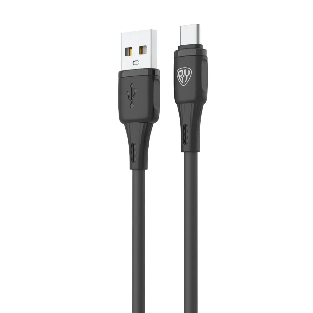 Кабель для зарядки USB(A)-Type C BY Twist, 36Вт, 1 м, 3A, гибкий силикон, чёрный - #3