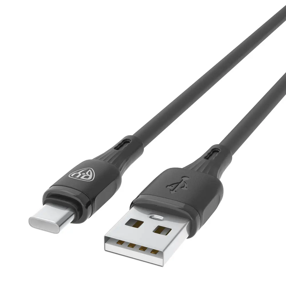 Кабель для зарядки USB(A)-Type C BY Twist, 36Вт, 1 м, 3A, гибкий силикон, чёрный - #4