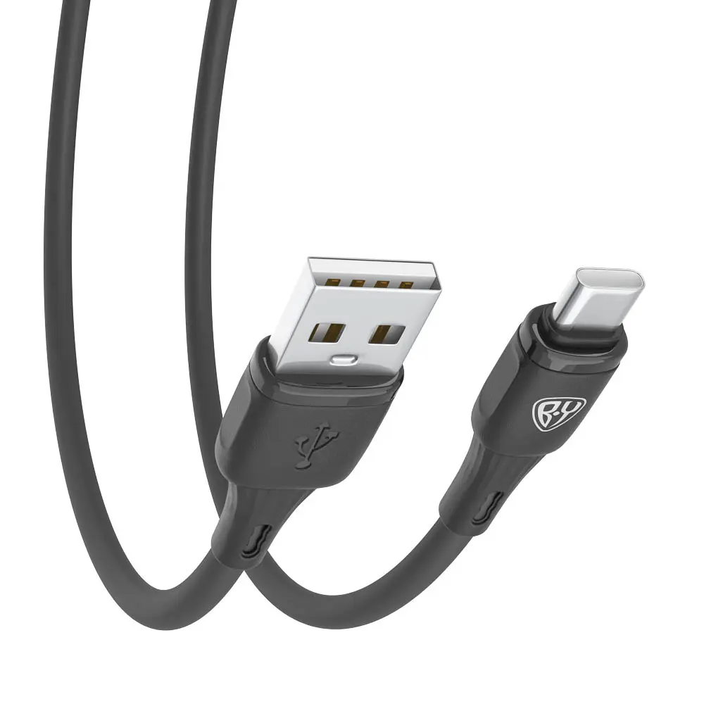 Кабель для зарядки USB(A)-Type C BY Twist, 36Вт, 1 м, 3A, гибкий силикон, чёрный - #5