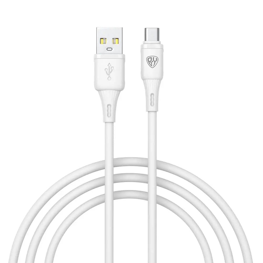 Кабель для зарядки USB(A)-Type C BY Twist, 36Вт, 1 м, 3A, гибкий силикон, белый - #1