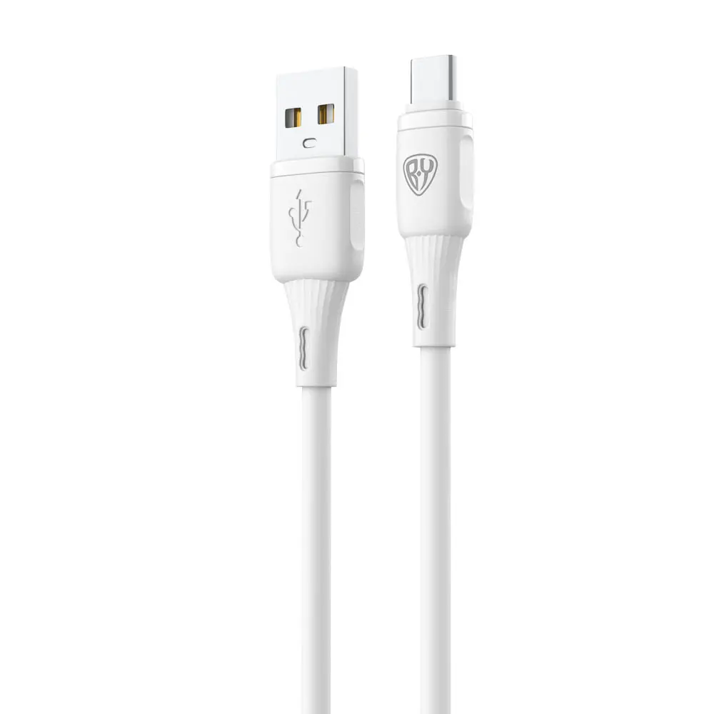 Кабель для зарядки USB(A)-Type C BY Twist, 36Вт, 1 м, 3A, гибкий силикон, белый - #3