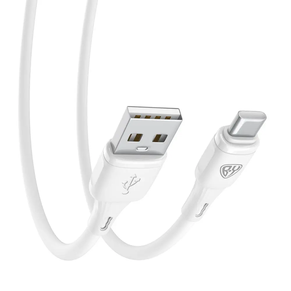 Кабель для зарядки USB(A)-Type C BY Twist, 36Вт, 1 м, 3A, гибкий силикон, белый - #5