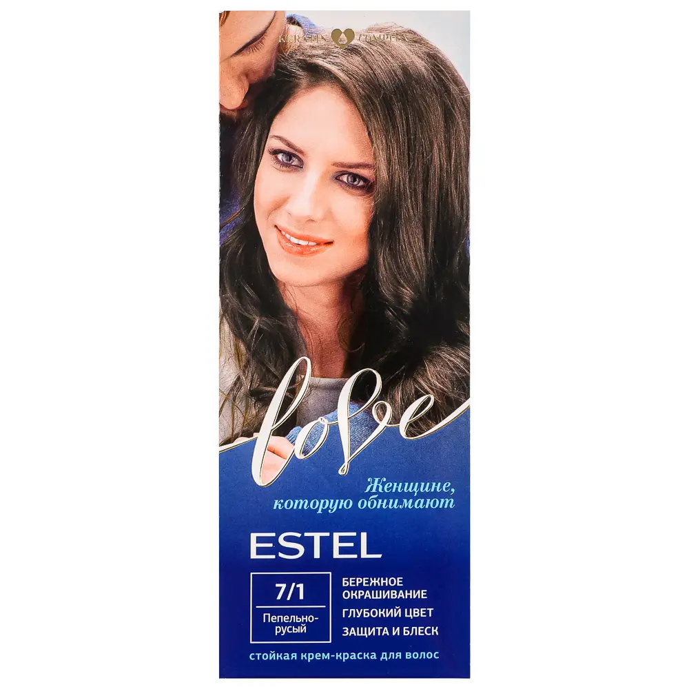 ESTEL LOVE Стойкая крем-краска для волос тон 7/1 Пепельно-русый - #1