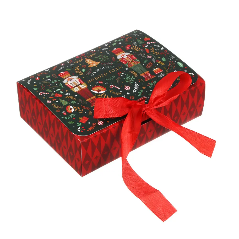 Коробка подарочная новогодняя тм СНОУ БУМ складная, 16.5x12x5см, 4 диз., картон - #2