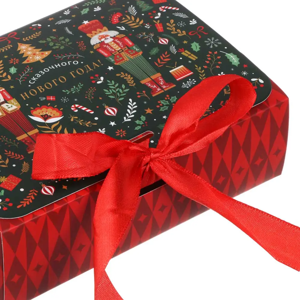 Коробка подарочная новогодняя тм СНОУ БУМ складная, 16.5x12x5см, 4 диз., картон - #3