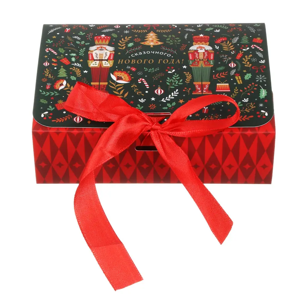 Коробка подарочная новогодняя тм СНОУ БУМ складная, 16.5x12x5см, 4 диз., картон - #5