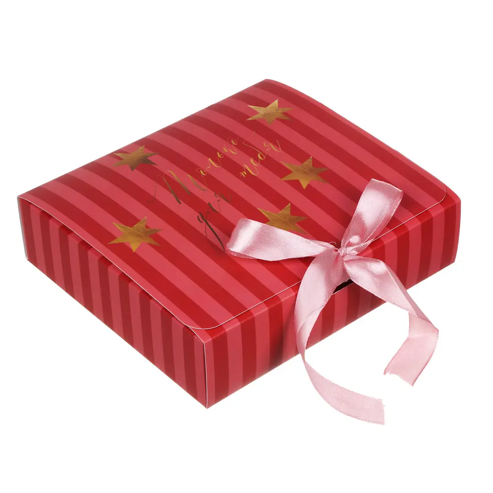 Коробка подарочная новогодняя тм СНОУ БУМ складная, 20x18x5см, 4диз, картон - #2