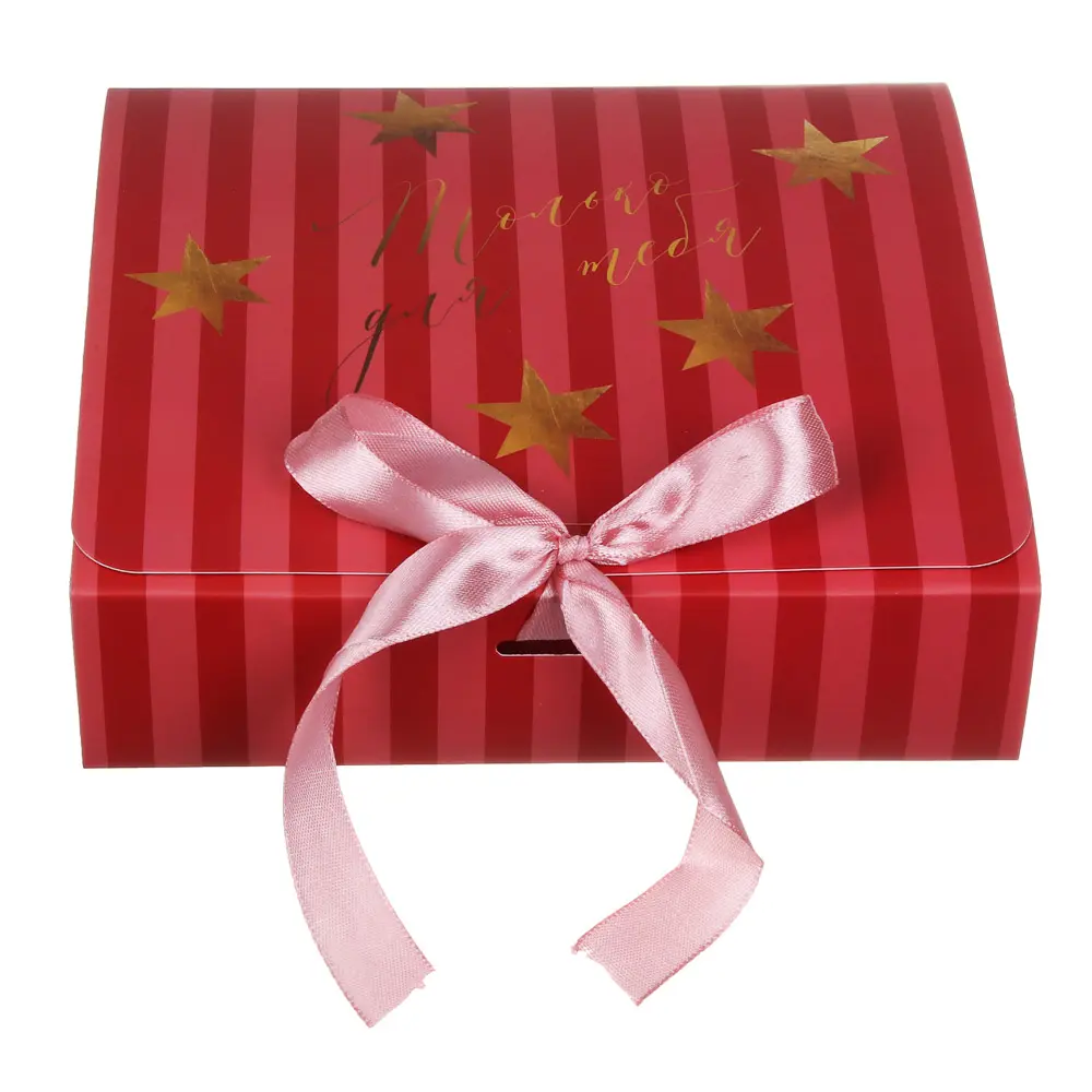 Коробка подарочная новогодняя тм СНОУ БУМ складная, 20x18x5см, 4диз, картон - #5