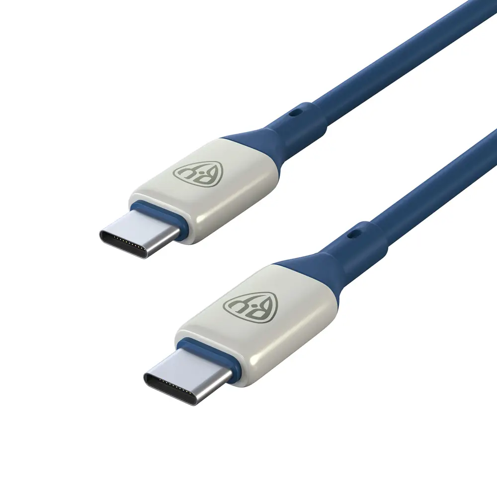 Кабель для зарядки Type-C - Type-C BY Space Cable Pro, 1м, 5А, Быстрая зарядка, штекер металл, синий - #4