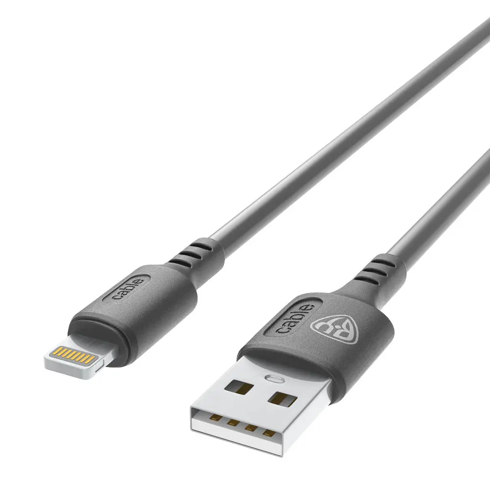 Кабель для зарядки USB(A)-iP BY Fusion, 12Вт, 1 м, 2.4A, TPE, чёрный - #4