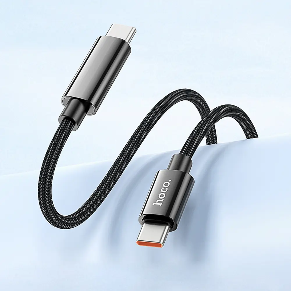 Кабель для зарядки Type C-Type C hoco. модель U125 Benefit, 100Вт, 1 м, с дисплеем, черный - #6