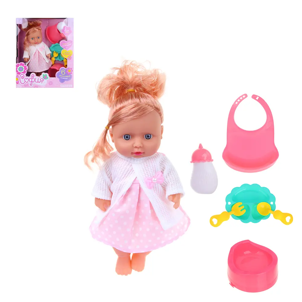 ИГРОЛЕНД Кукла интерактивная с аксессуарами, 6пр., PVC, полиэстер, 3хAG13, 27х10.5х33см - #1