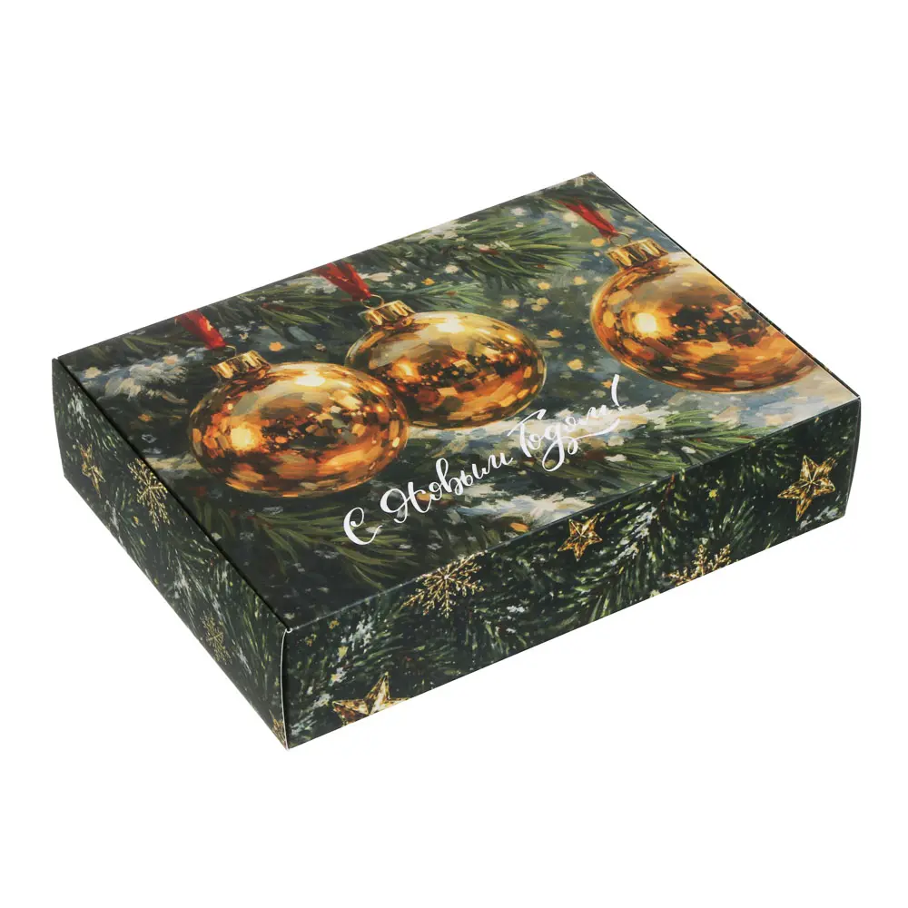 Коробка подарочная новогодняя тм СНОУ БУМ складная, 21x15x5см, 4диз, картон - #2