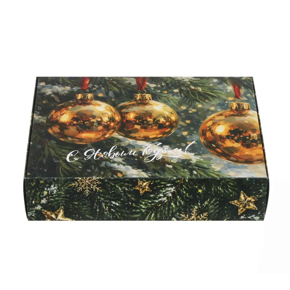 Коробка подарочная новогодняя тм СНОУ БУМ складная, 21x15x5см, 4диз, картон - #5