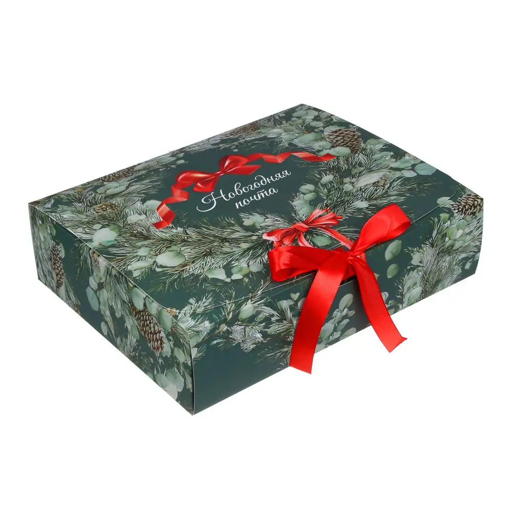 Коробка подарочная новогодняя тм СНОУ БУМ складная, 31x24.5x8см, 4диз, картон - #2