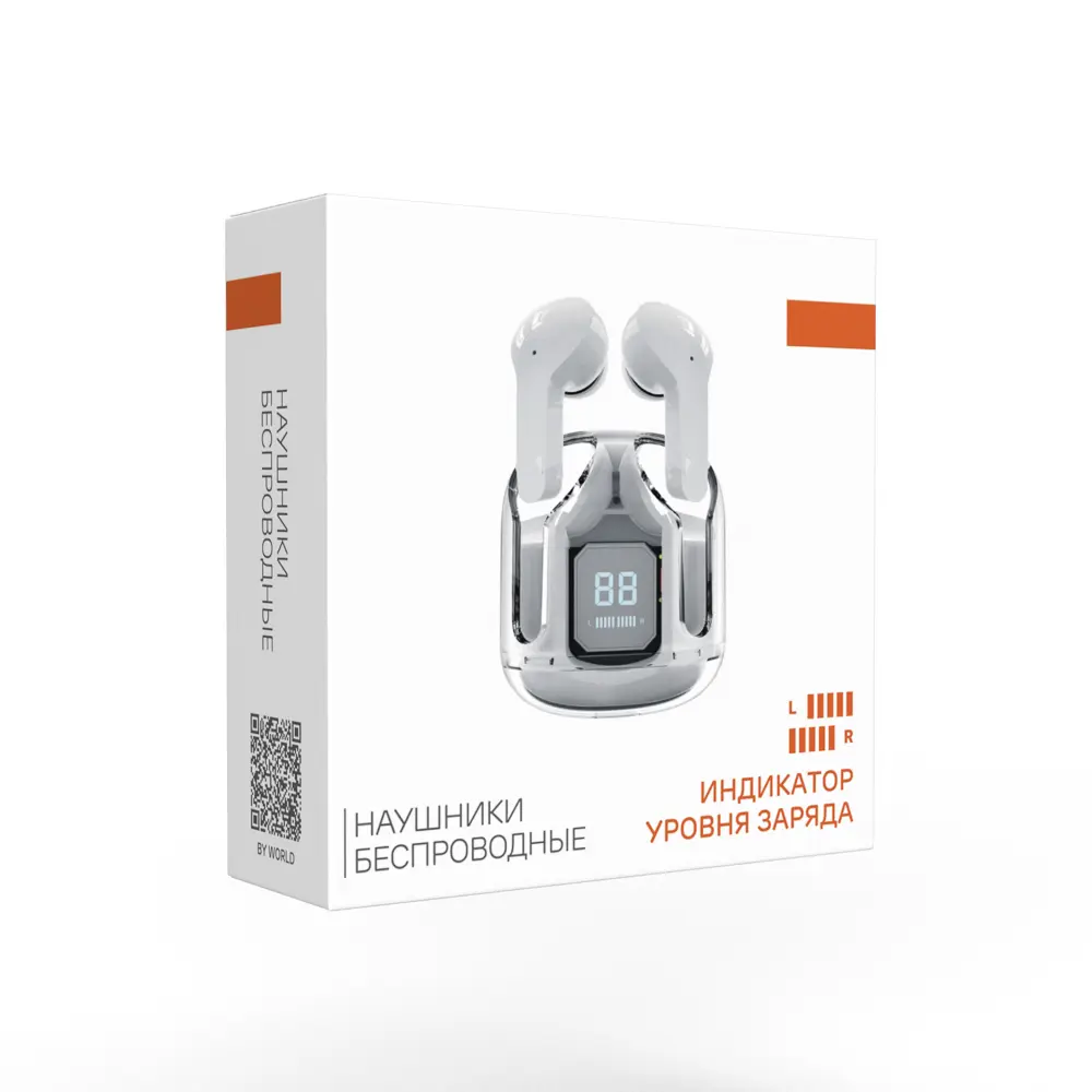 Наушники беспроводные TWS BY SnowPods внутриканальные, 30/150mAh, индикация уровня заряда, белый - #2