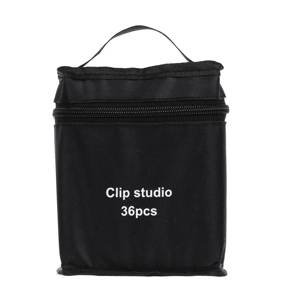 Набор маркеров для скетчинга ClipStudio 36 цветов, 2-сторонний, круглый/скошенный, чехол - #8