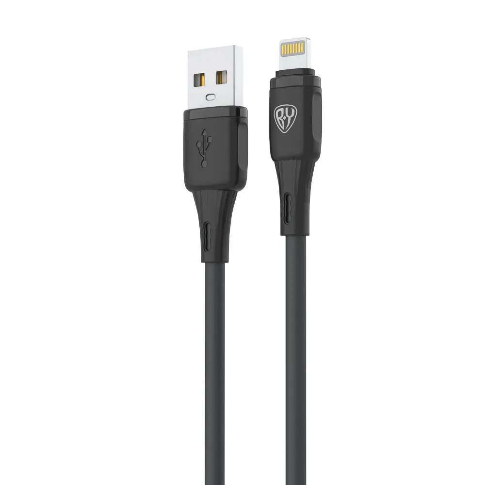 Кабель для зарядки USB(A)-iP BY Twist, 12Вт, 1 м, 2.4A, гибкий силикон, чёрный - #3