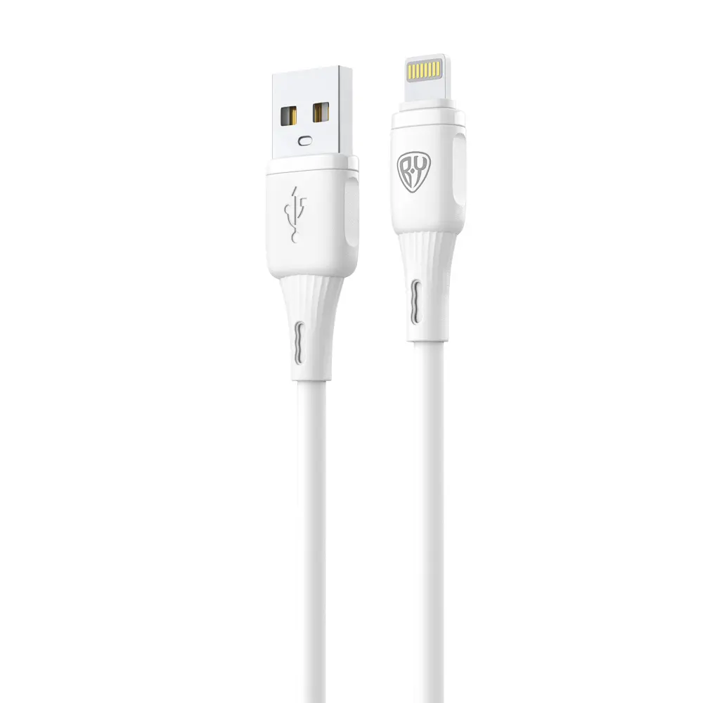 Кабель для зарядки USB(A)-iP BY Twist, 12Вт, 1 м, 2.4A, гибкий силикон, белый - #3