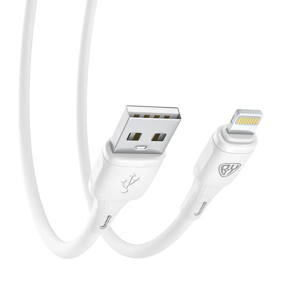 Кабель для зарядки USB(A)-iP BY Twist, 12Вт, 1 м, 2.4A, гибкий силикон, белый - #5