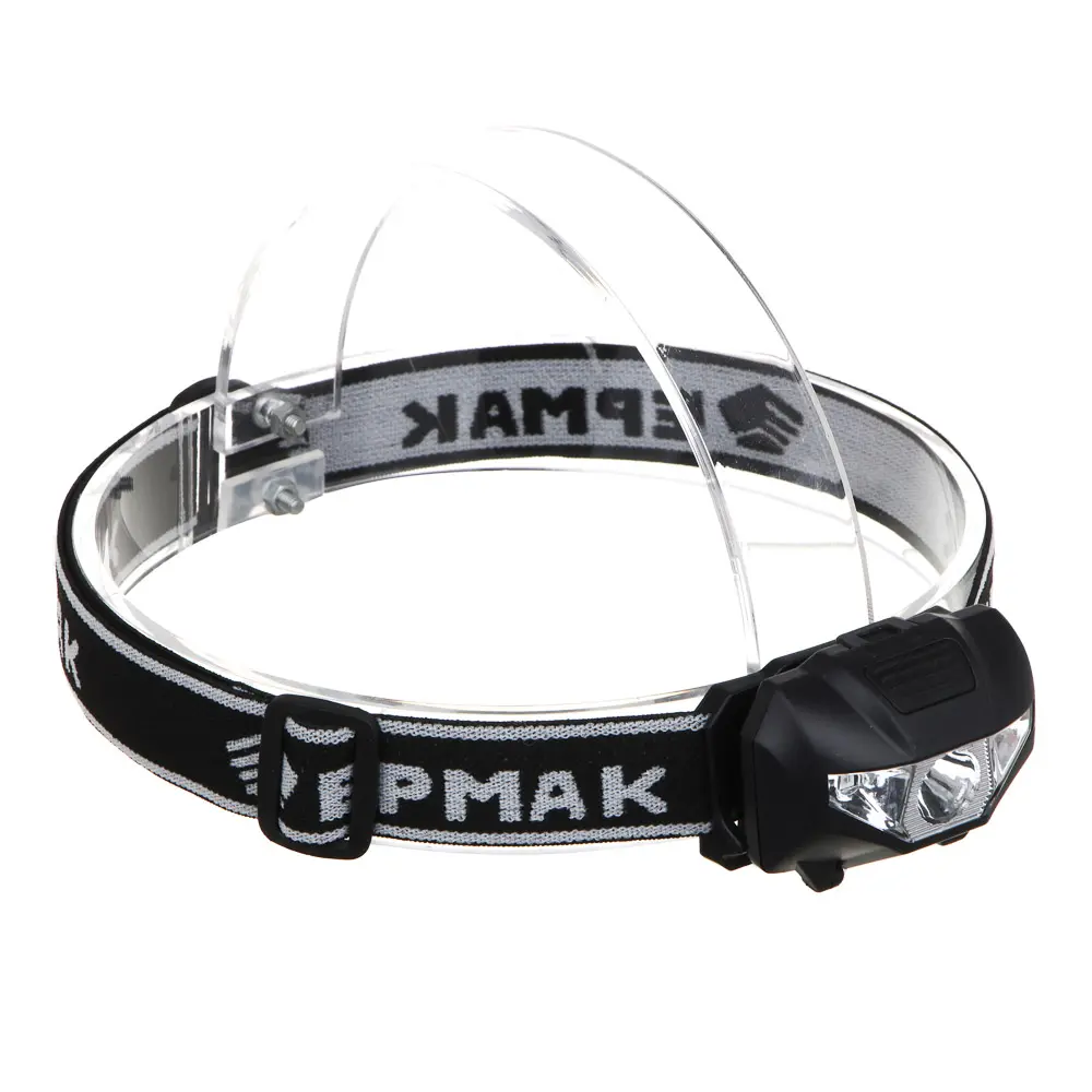 Фонарь налобный тм ЕРМАК, 2 LED+COB, 3 режима, 3хААА, 6х4,6х3,5см, красный свет - #1