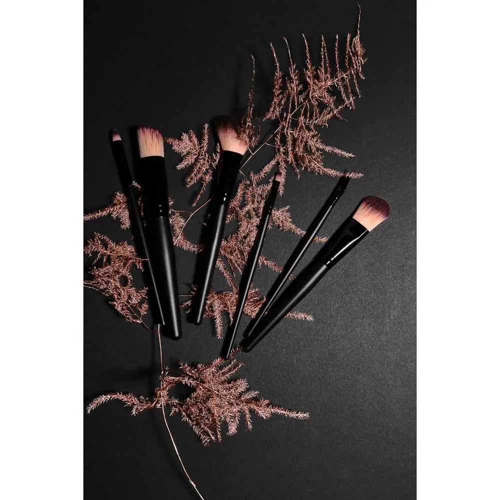 ЮНИLOOK Кисть для бровей двухсторонняя, дерево, металл, нейлон, 14,7см, черная - #4