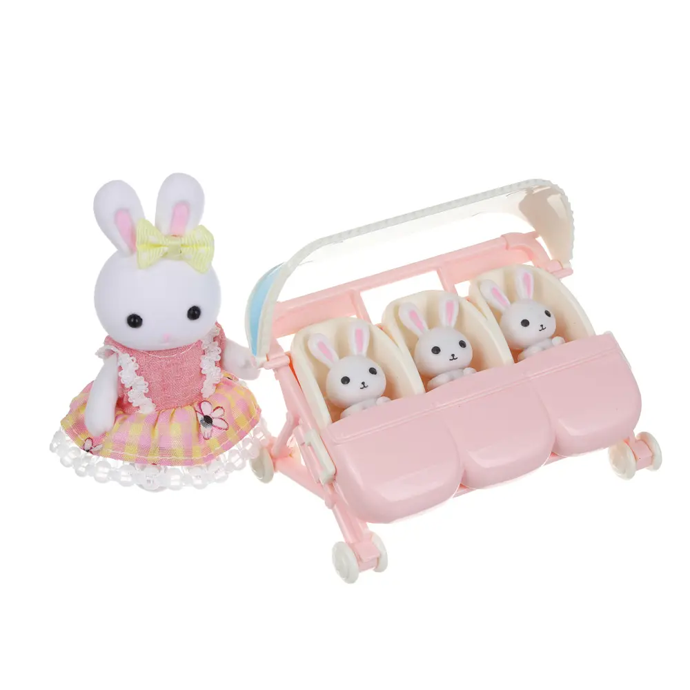 Игровой набор "Зайцы", с коляской, ABS, Н31, тм ИГРОЛЕНД, 3+ - #4