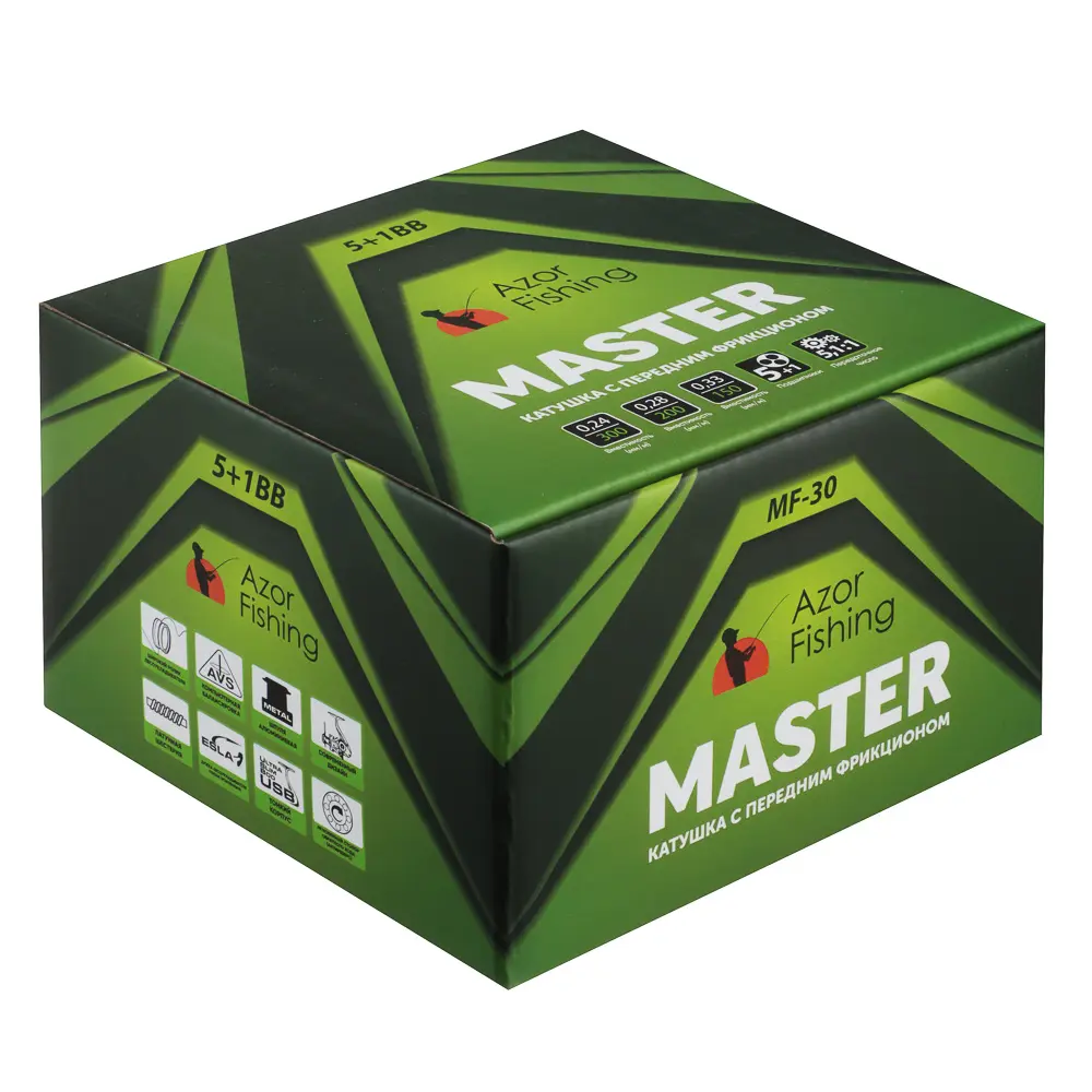 AZOR FISHING Катушка с передним фрикционом "Мастер", MF-30, 5+1 п.п. - #4