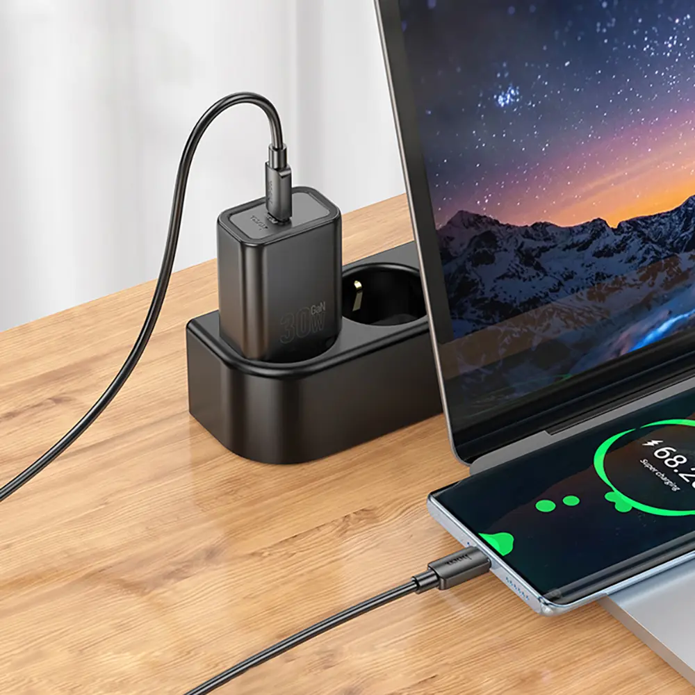 Комплект СЗУ hoco. модель N62, USB-C, PD30Вт, каб. C-C, черный - #5