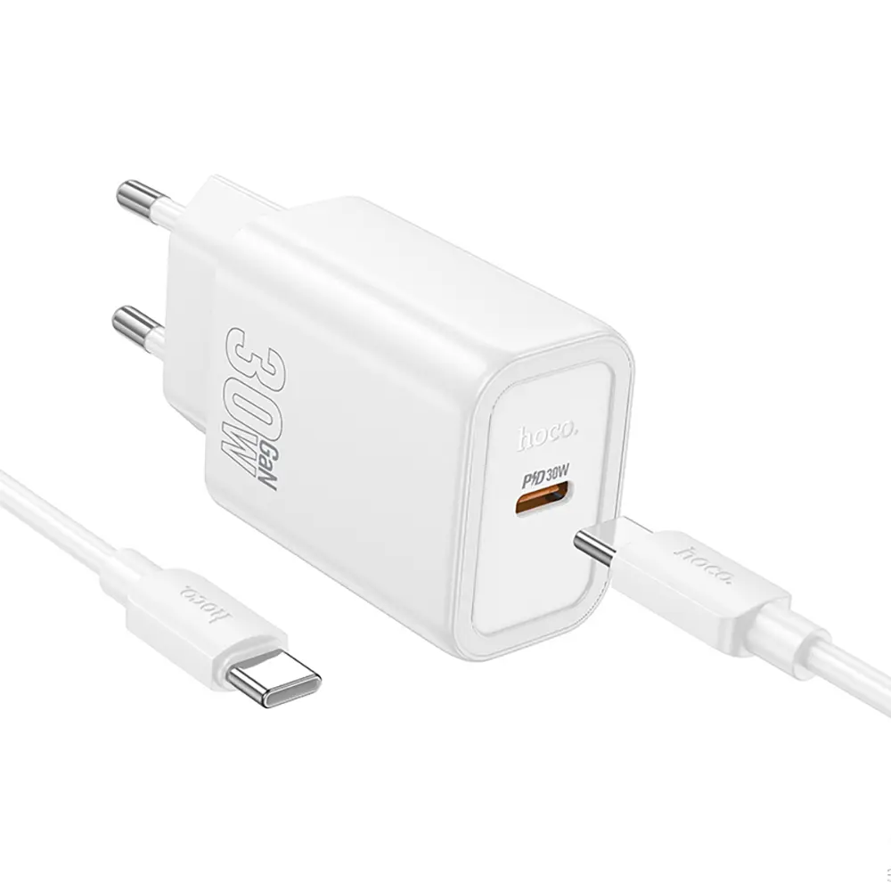 Комплект СЗУ hoco. модель N62, USB-C, PD30Вт, каб. C-C, белый - #3