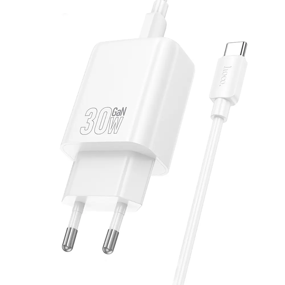 Комплект СЗУ hoco. модель N62, USB-C, PD30Вт, каб. C-C, белый - #4