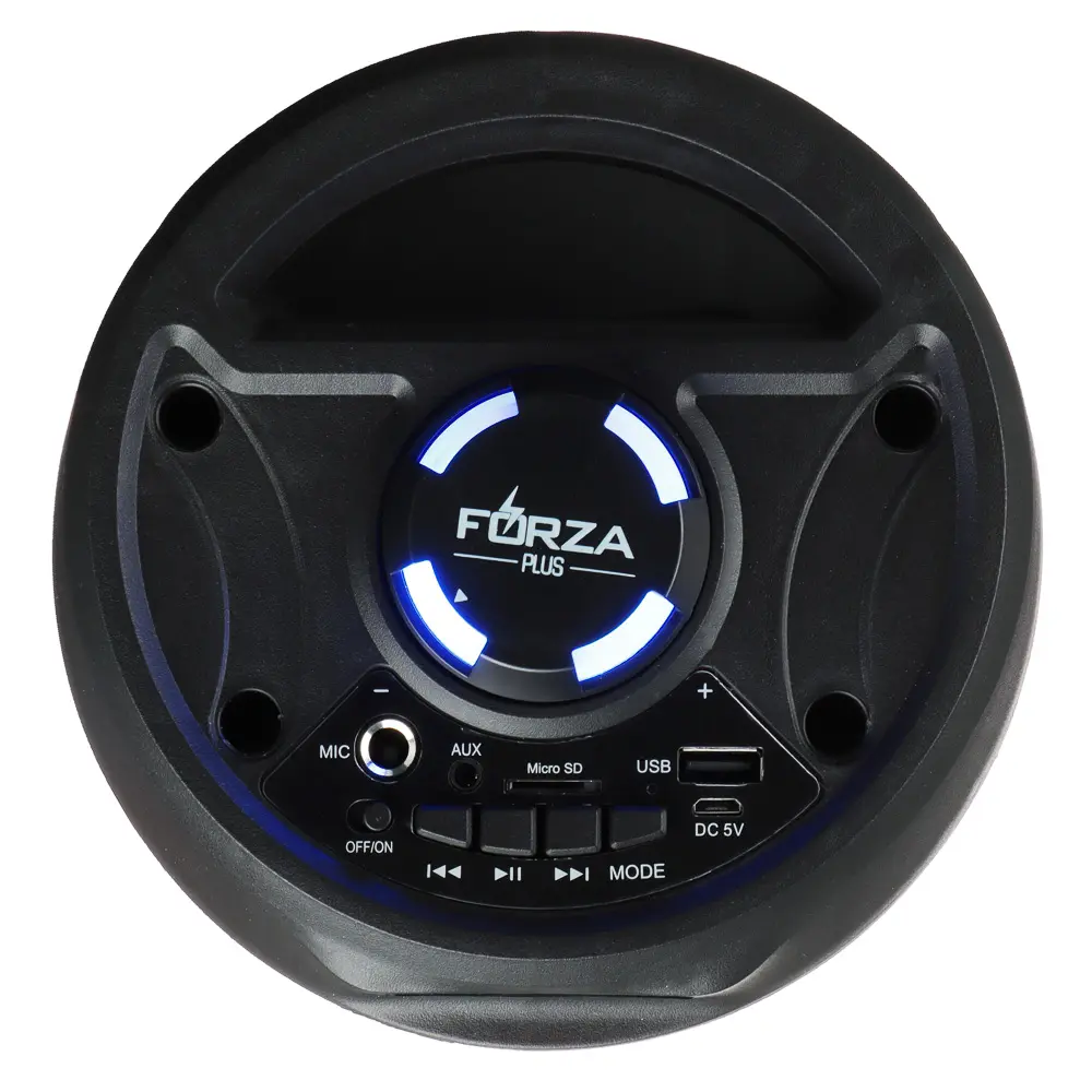 Колонка беспроводная FORZA Drum, 10 Вт, 2200мАч,светомузыка,LED-дисплей,FM,AUX,USB, ВШГ 39x16x16см - #5