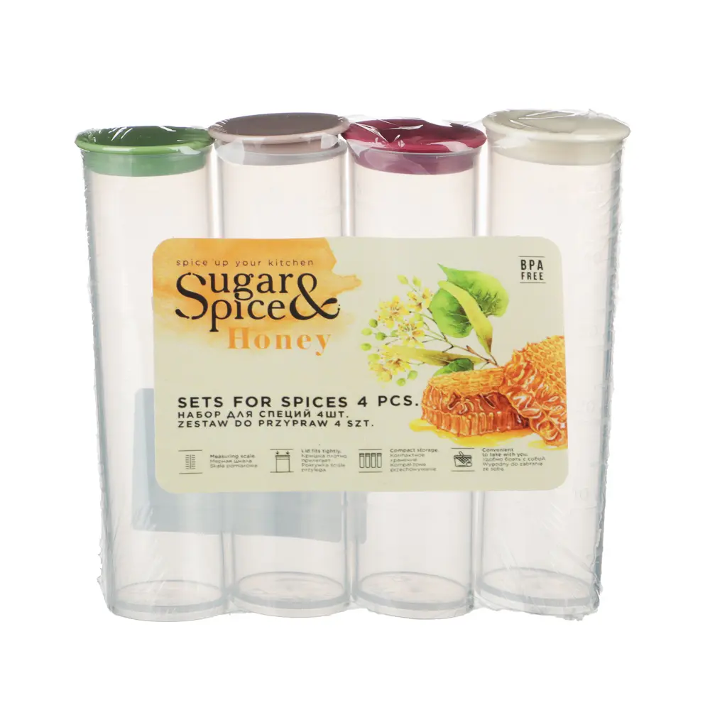 Набор для специй Sugar&Spice Honey 4шт х 50мл, пластик - #3