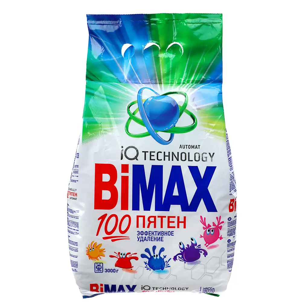 Стиральный порошок BiMAX 100 пятен автомат, п/э, 3кг - #1